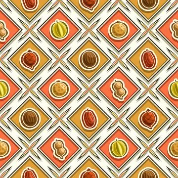 Vector Fruit Seamless Pattern Stock Illustration