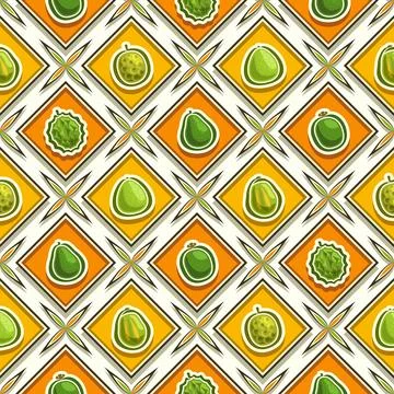 Vector Fruit Seamless Pattern Stock Illustration