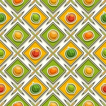 Vector Fruit Seamless Pattern Stock Illustration