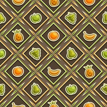 Vector Fruit Seamless Pattern Stock Illustration