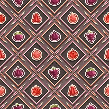 Vector Fruit Seamless Pattern Stock Illustration