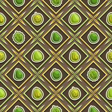 Vector Fruit Seamless Pattern Stock Illustration