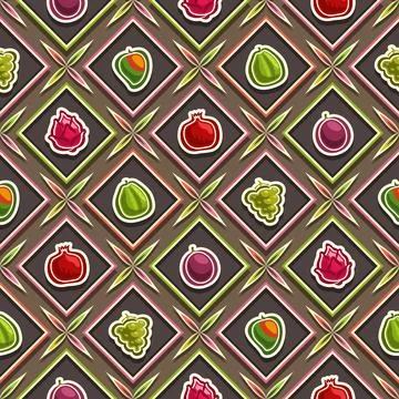 Vector Fruit Seamless Pattern Stock Illustration