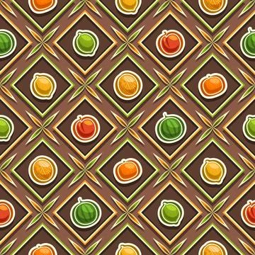 Vector Fruit Seamless Pattern Stock Illustration