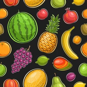 Vector Fruit Seamless Pattern Stock Illustration