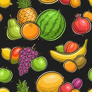Vector Fruit Seamless Pattern Stock Illustration