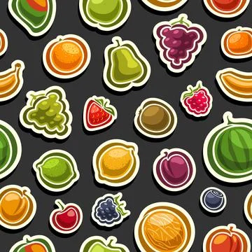 Vector Fruit Seamless Pattern Stock Illustration