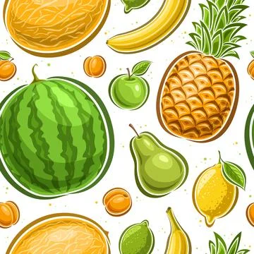 Vector Fruit Seamless Pattern イラスト素材