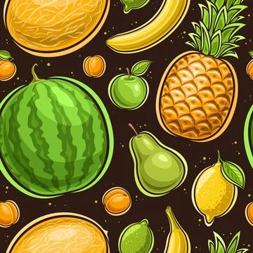 Vector Fruit Seamless Pattern イラスト素材