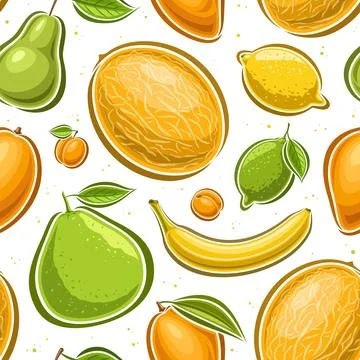Vector Fruit Seamless Pattern イラスト素材