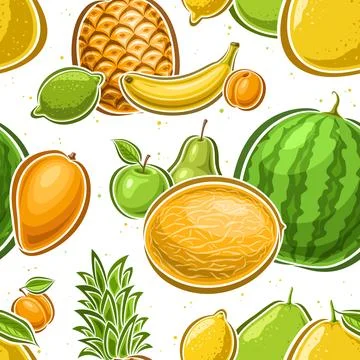 Vector Fruit Seamless Pattern イラスト素材