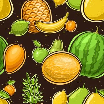 Vector Fruit Seamless Pattern イラスト素材
