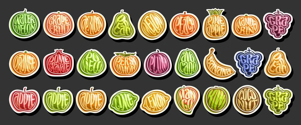 Vector Fruit Set 库存插图