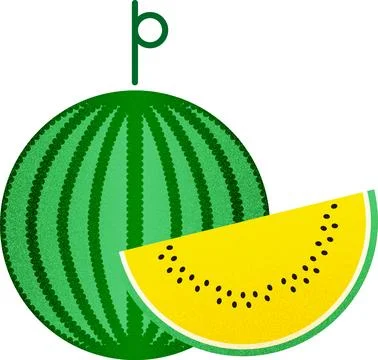 Vector fruit yellow watermelon cartoon vector illustration isolated object Stock Illustration