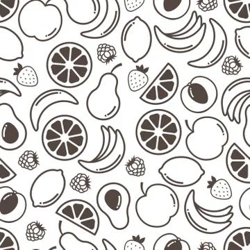 Vector fruits background. Stock Illustration