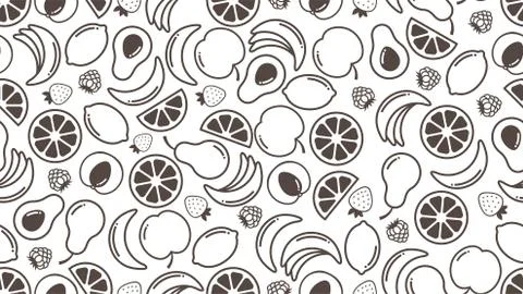 Vector fruits background. Stock Illustration