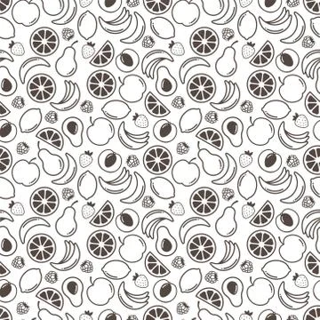 Vector fruits background. Stock Illustration