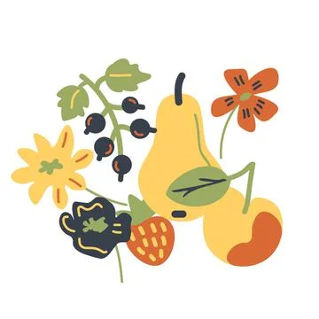 Vector fruits concept Stock Illustration