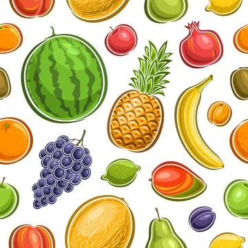 Vector Fruits Seamless Pattern Stock Illustration