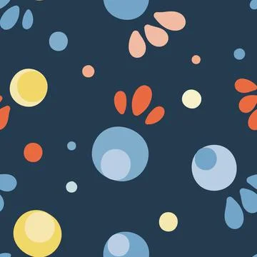 Vector Fun Abstract Fruit Bud in Vibrant Colorsseamless pattern background Stock Illustration