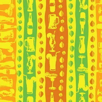 Vector fun cocktails alcoholic drinks paint grunge silhouette vertical stri.. Illustrazione stock