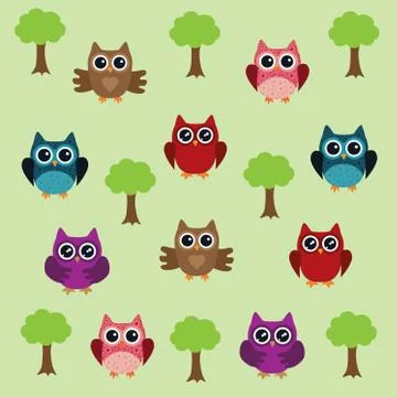 Vector fun owls Stock Illustration