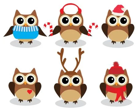 Vector Fun Owls Stock Illustration