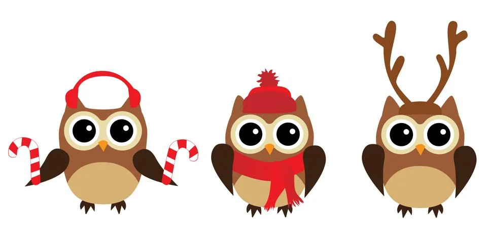 Vector Fun Owls Stock Illustration