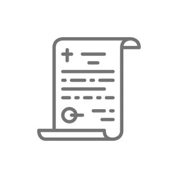 Vector funeral testament, last will line icon. Stock Illustration