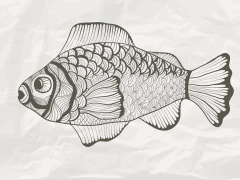 Vector funky fish Stock Illustration
