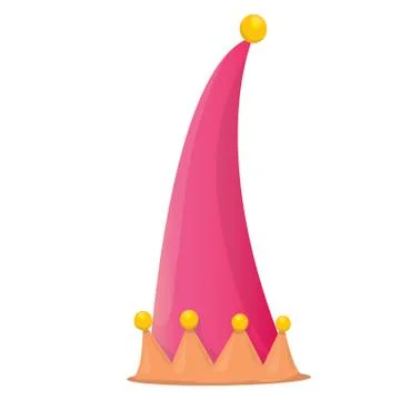 Vector funky pink stripped cartoon christmas elf hat isolated on white Stock Illustration