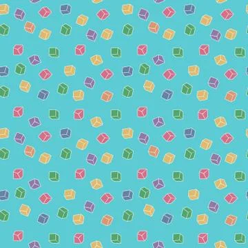 Vector funny abstract seamless cubes pattern Stock Illustration