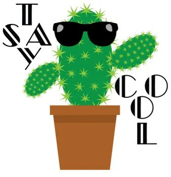 Vector Funny Cactus Stock Illustration