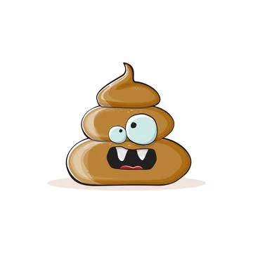 Vector funny cartoon cool smiling poo icon isolated on white background. emoji 스톡 일러스트