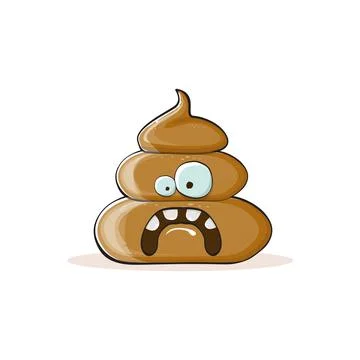 Vector funny cartoon cool smiling poo icon isolated on white background. emoji 스톡 일러스트