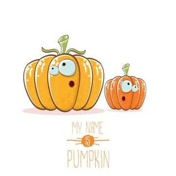 Vector funny cartoon cute orange smiling friends pumkins isolated on white 库存插图