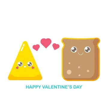 Vector funny cartoon cute sliced bread character with cheese character isolated Illustrazione stock