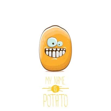 Vector funny cartoon cute tiny potato character isolated on white background. My Stock Illustration