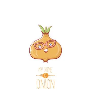 Vector funny cartoon cute tiny onion character isolated on white background. My Stock Illustration