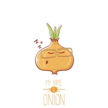Vector funny cartoon cute tiny onion character isolated on white background. My 스톡 일러스트