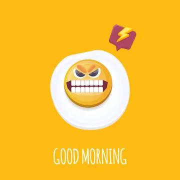 Vector funny cartoon fried egg character isolated on orange background. funky Stock Illustration