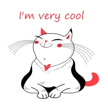 Vector funny cat on a white Stock Illustration