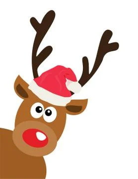Vector Funny Christmas Deer Stock Illustration