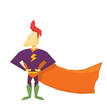 Vector funny comic super hero Stock Illustration