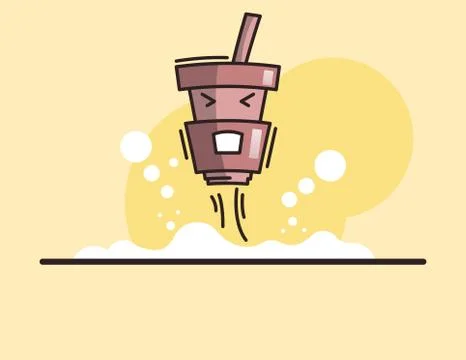 Vector funny cup of drink illustration Stock Illustration
