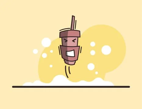 Vector funny cup of drink illustration Stock Illustration