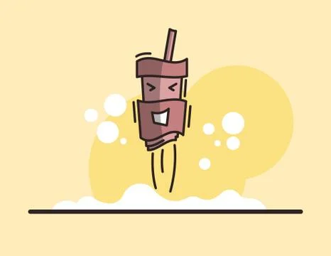 Vector funny cup of drink illustration Stock Illustration