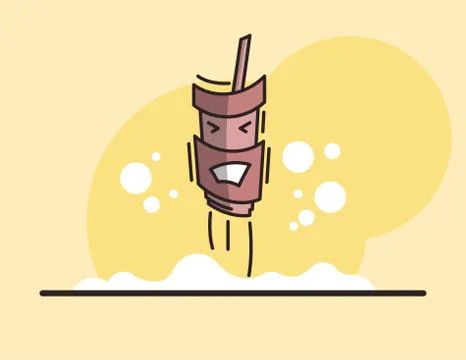Vector funny cup of drink illustration Stock Illustration