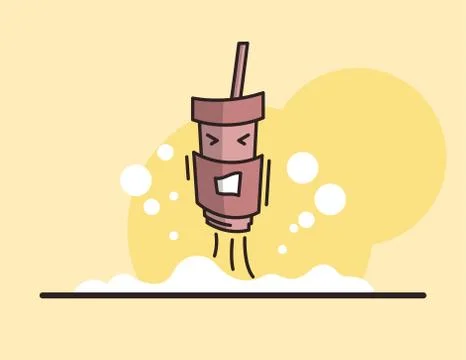 Vector funny cup of drink illustration Stock Illustration