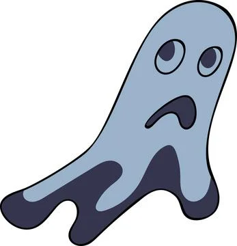 Vector funny ghost for decorating postcards for Halloween Stock Illustration